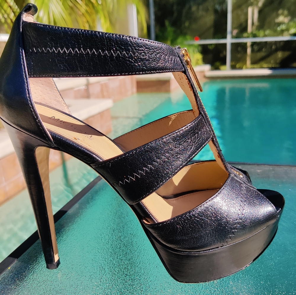 Michael Kors caged zippered Stilletto platforms Sold - Picture 2 of 16